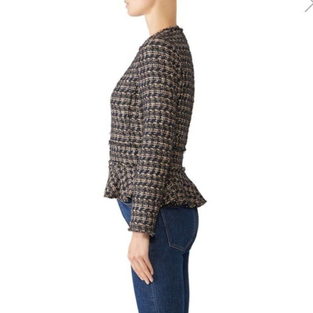 Rebecca Taylor Multi Tweed Ruffle Blazer, NWT, Size 10 - Picture 7 of 13